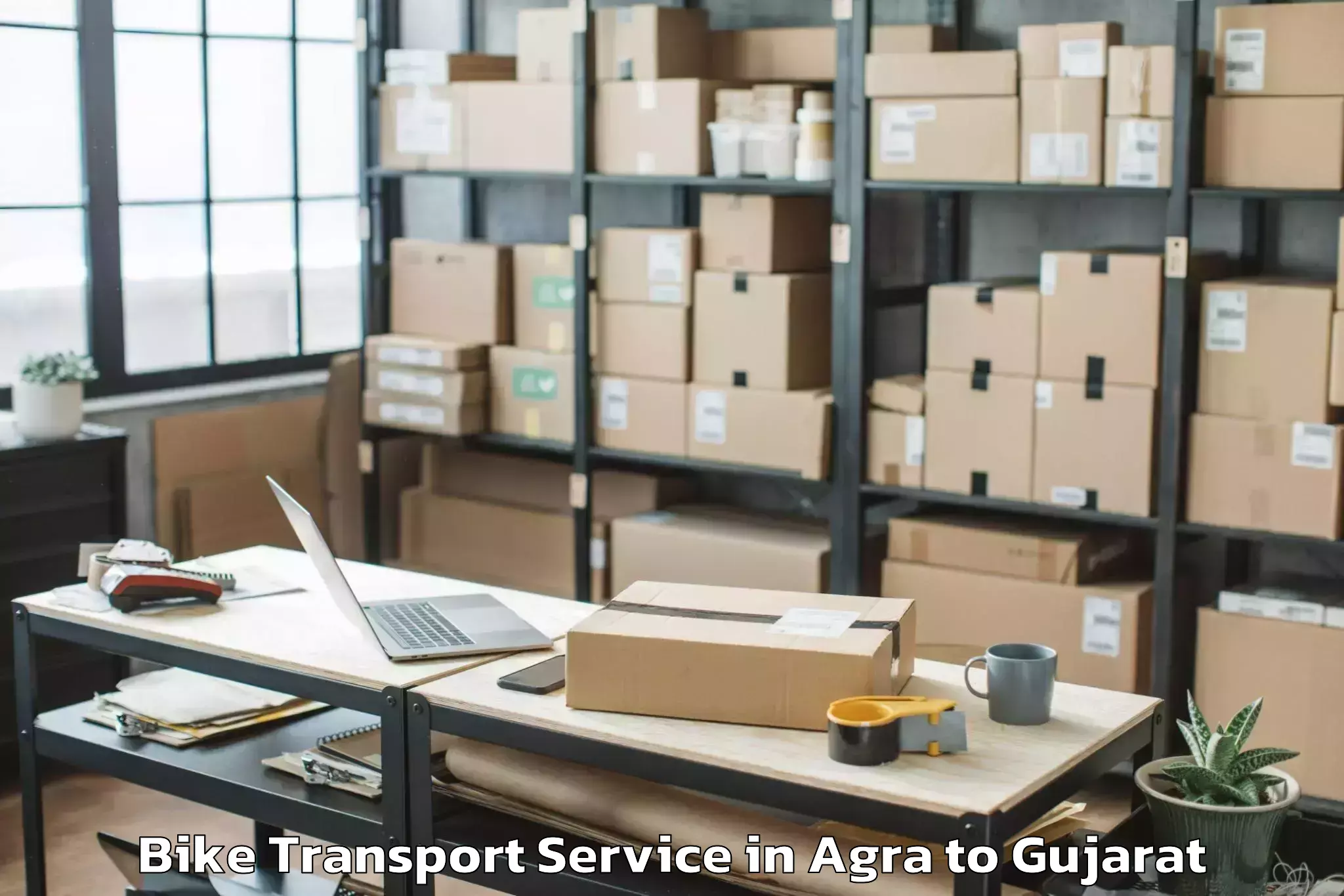 Reliable Agra to Bharuch Bike Transport